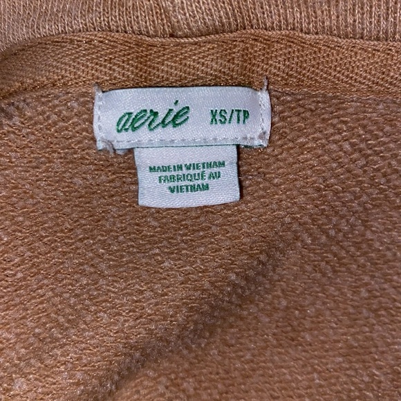 Soft caramel Aerie distressed hoodie EUC Size XS - Picture 7 of 7